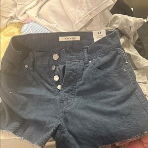 PacSun Women's Dark Blue Corduroy High Waist Shorts